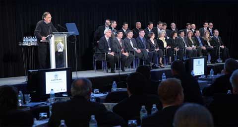 Chrysler's executive team gathered for a massive media briefing on the future of the company.